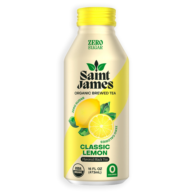 Saint James Classic Lemon organic zero sugar ready to drink iced tea bottle thumbnail