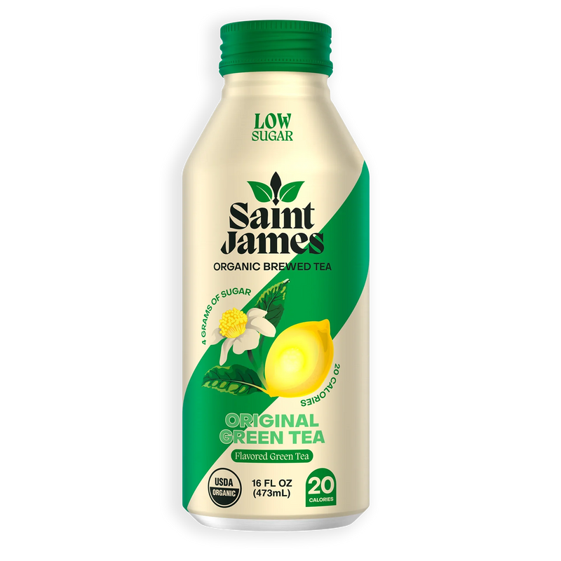 Saint James Original Green Tea organic low sugar ready to drink iced tea bottle thumbnail